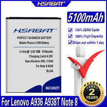HSABAT BL240 5100mAh Top Capacity Battery for Lenovo A936 A938T Note 8 Note8 Batteries 2024 - buy cheap