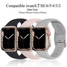 Correa de silicona para Apple Watch, banda de goma de 44mm, 40mm, 38mm y 42mm para iWatch SE 6 5 4 3 2, pulsera deportiva 2024 - compra barato