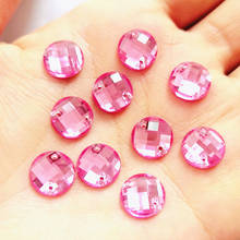 Superficie de red redonda acrílica, 12mm, 250 Uds., cristales rosas, diamantes de imitación, piedras de fyxw-16-12 para coser a mano, vestidos, accesorios para coser, bricolaje 2024 - compra barato