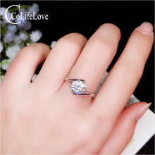 CoLife Jewelry-anillo de compromiso de Plata de Ley 925 con moissanita, anillo de boda de moissanita auténtica de 1 y 2 quilates, joyería de moissanita 2024 - compra barato
