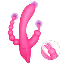 Vibrador coelho 3 pontos para estimulação do ponto g, brinquedos sexuais para mulheres, massagem vagina, estimulador de clitóris, vibradores anal, produtos sexuais 2024 - compre barato