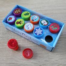 10Pcs Christmas Pattern Self-ink Seal Stamps DIY Scrapbook Toy Party Favors Gift Toys for Children Stamps Toys New 2024 - buy cheap