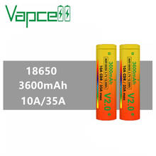 2 шт. VAPCELL 18650 3600 мАч 3,7 в перезаряжаемая литиевая батарея высокой мощности непрерывная 35A vs keeppower smoke E-CIG IMR батарея 2024 - купить недорого