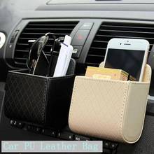 Auto Vent Outlet Trash Box PU Leather Car Mobile Phone Holder Storage Bag Organizer Automobile Hanging Box Car Styling 2024 - buy cheap