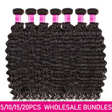 Wholesale Price 3 6 10Lots Hair Brazilian Deep Wave Human Hair Weaves Double Weft Human Hair Bundles 10A virgin Hair Extension 2024 - купить недорого