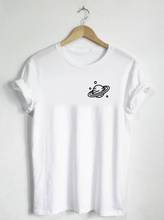 Camiseta juvenil del espacio para hombre y mujer, camisa de algodón con estampado de galaxia, Saturno, anillo, Planeta, Grunge, Vintage 2024 - compra barato