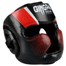 GINGPAI-casco de boxeo cerrado para hombre y mujer, protector de cabeza de cuero PU, MMA, Muay Thai, Sanda, para Karate y Taekwondo 2024 - compra barato