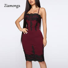 Ziamonga Strapless Strap Pencil Lace Dress Sexy Embroidery Zipper Back Bandage Dress Patchwork Waist Slim Women Party DressES 2024 - buy cheap