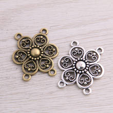 15pcs 27*30mm New Product Two Color Zinc Alloy Hollow Flower Porous Connectors Jewelry Making DIY Handmade Craft 2024 - buy cheap