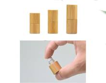 Frasco vacío de bambú para maquillaje, botella de muestra de Perfume de vidrio, para aromaterapia, aceite esencial, contenedor de bambú, diminuto 1ml2ml3ml 2024 - compra barato
