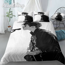 American Style Lonely Soul Guitar Singer Black and White Bedding Set Queen Full Single Size Bed Linen Duvet Cover Sheet Hot Sall 2024 - buy cheap