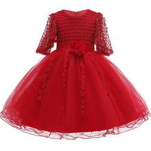 New Quality Beading Christmas Girls Dresses Kids Clothes Wedding Flower Girl Dress Birthday Party Costumes Children Clothing 2024 - buy cheap