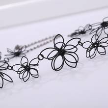 Flower Necklace Short Choker Floral Black Jewelry Women Clavicle Chain Statement 2024 - buy cheap
