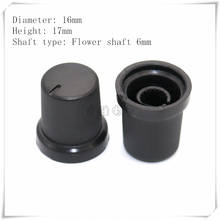 10 Piece 16mm*17mm black pattern plastic knob cap potentiometer encoder knob suitable for flower shaft 6mm 2024 - buy cheap