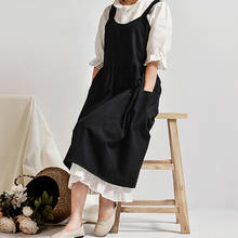 Women Cross Back Apron Japanese Housework Baking Wrap Cotton Linen Florist Dress Literary Art Cotton And Linen Advertising Apron 2024 - buy cheap