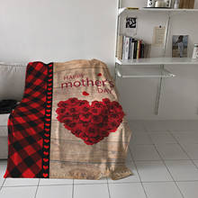 Mother'S Day Plaid Love Red Flower Throw Blanket Home Sofa Decor Blanket Portable Soft Bedspread Microfiber Blankets for Beds 2024 - buy cheap