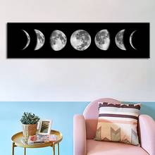 Pósteres e impresiones en lienzo de fase lunar en blanco y negro, arte de pared, pintura abstracta, imágenes para decoración del hogar y sala de estar 2024 - compra barato