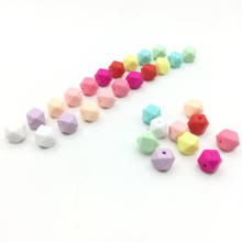 Wholesale 500pcs silicone 17mm hexagon beads Bulk Baby Teether Soft Food Grade Silicone geometry Beads For Jewelry Making 2024 - buy cheap