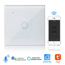 Smart WIFI Touch Screen Switch Light Neutral Wire Voice Control Works With Google Home Tuya Smart Life 110V 220V For Android/IOS 2024 - buy cheap