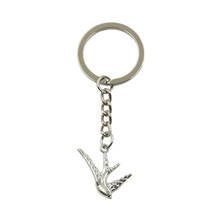 New Hot Men Key Ring Metal Key Chain Keychain Gift Jewelry Silver Color Flying Swallow Bird Pendant Great Promotion 2024 - buy cheap