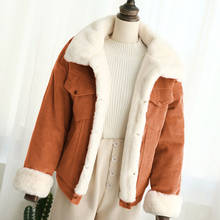 European fashion Casual Women corduroy Parkas Warm Outerwear Autumn Winter Bomber Coat Female Basic Jackets Ladies Tops 2021 New 2024 - buy cheap