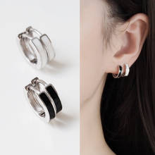 s925 sterling silver bohimia accessories with fashion simple personality black and white ear buckle wild earrings for female 2024 - buy cheap