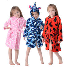Kugurumi Hooded Bathrobes For Boys Girls Kids Unicorn Cartoon Bathrobe Animal For Children Robe Pyjamas Nightgown Kids Sleepwear 2024 - buy cheap