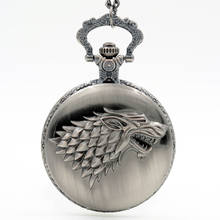 Silver Gray Winter is coming Winterfell:House Starks Family emblem Wolf Quartz Pocket Watch Analog Pendant Mens Womens Watches 2024 - buy cheap
