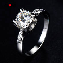 Oevas-anéis de casamento de moissanite + 1 quilate, prata esterlina 925, alta qualidade, para festa de noivado, joias finas, presentes 2024 - compre barato