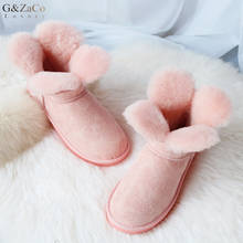 G&Zaco Sweet Clover Flower Short Sheepskin Snow  Boots Natural Wool Shearling Winter Ankle Boots Women Sweet Boots Winter Shoes 2024 - buy cheap