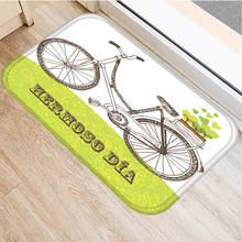 Estera antideslizante con estampado de bicicleta, alfombra decorativa para dormitorio, cocina, suelo, sala de estar, hogar, suave, antideslizante, para puerta 2024 - compra barato