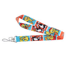 ZF1468 1pcs Cartoon Cat And Bird Anime Lovers Key Chain Lanyard Neck Strap For USB Badge Holder DIY Hang Rope 2024 - buy cheap