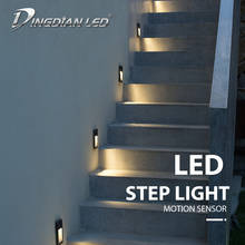 Led Step Stair Lights Motion Sensor Indoor Outdoor Footlight Recessed Corner wall Lamp exterior garden light Stair Wall Lamps 2024 - buy cheap