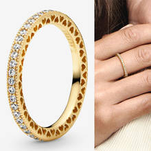 925 prata esterlina pan anel nova única linha com cristal anel de ouro para a festa de casamento feminino presente moda jóias 2024 - compre barato
