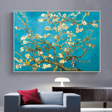 Pintura famosa vincent van dogh flor de amêndoa pintura artística para parede impressões e cartazes quadro para sala decoração de casa 2024 - compre barato