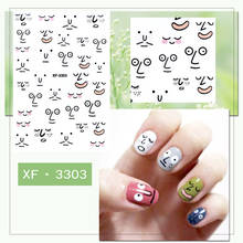 2022 Korea Abstraction Nail Art Decorations Stickers Back Glue DIY Decals Manicure Nails Sticker Design Cartoon Abstract Art 2024 - buy cheap