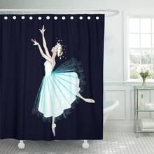Ballerina in Long Dress and Wreath of Butterflies Classical Shower Curtain Waterproof Fabric 60 x 72 Inches Set with Hooks 2024 - buy cheap