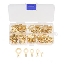Terminais dourados tipo anel 150 embutido, terminais de crimpagem não isolados, conectores de cabo embutido m4 m6 m8 2024 - compre barato