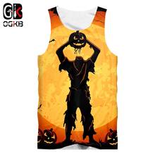 OGKB Summer Halloween New Man Broken Head Zombie Vest  Best Selling Wholesale Tank Top 6XL Men's 3D Printed Clothing 2024 - buy cheap