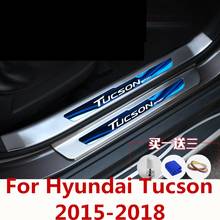 Pedal de bienvenida para coche, piezas de tira de umbral de puerta, protector a prueba de arañazos, decoración Interior para Hyundai Tucson 2015-2018 2024 - compra barato