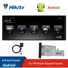 Hikity-reproductor Multimedia con pantalla táctil de 6,9 pulgadas y GPS para coche, autorradio estéreo Universal 1 Din con Android, Bluetooth, vídeo, WiFi, 1 Din 2024 - compra barato