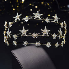 Corona de estrella de cristal para mujer, Tiara de moda, accesorios para el cabello de boda, diadema para dama de honor, adornos para el cabello, joyería 2024 - compra barato