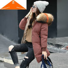 Down Winter Duck Jacket Women Large Fur Hooded Warm Long Coat Female Korean Fashion Thick Clothes Ladies Clothing LWL9039 2024 - buy cheap