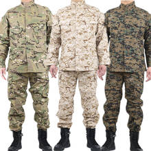 Мужская военная форма, тактическая одежда, рубашка в стиле милитари, камуфляж, пальто + брюки, макси, XS-2XL 2024 - купить недорого