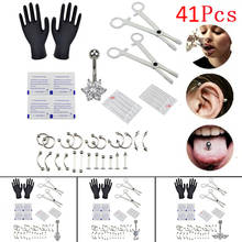 14G 16G 41Pcs Pro Body Piercing Tool Kit Zircon Ear Nose Navel Nipple Needles Set 2024 - buy cheap
