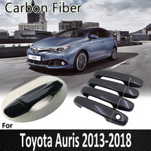 Cubierta de manija de puerta de fibra de carbono negra para Toyota Auris E180 Hatchback (AU) Scion iM 2013-2018, accesorios para coche, decoraciones Sricker 2024 - compra barato