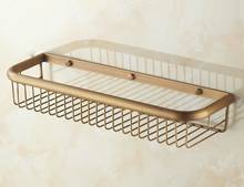 Antique Brass Wall Mount Bathroom Storage & Holder Brass Shower Basket Shelf 45cm Lba083 2024 - buy cheap