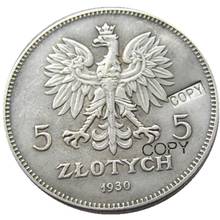 1930 Poland 5 Zlotych Silver Plated Copy Coin 2024 - buy cheap