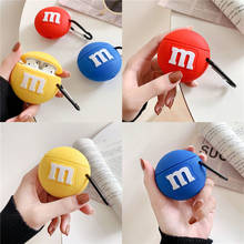 M&m Silicone Case For Apple Airpods 1 2 Soft Rubber Cute Unique Earphone Protective Cover Bag Carabiner Key Chains Snap Hooks 2024 - buy cheap