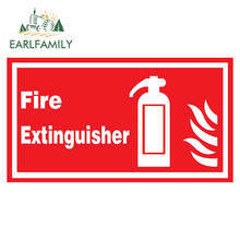 EARLFAMILY 13cm x 7.2cm For Fire Extinguisher on Board Car Fine Stickers Car Accessories Decal Graffiti Sticker Waterproof Decor 2024 - buy cheap